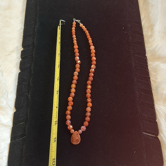Rust Color Carnelian Beaded Necklace - Picture 9 of 9